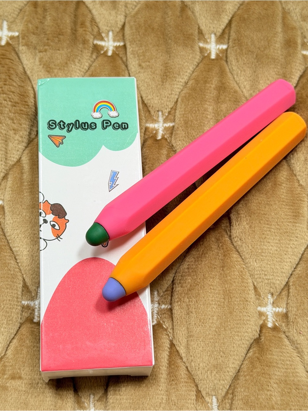 Stylus Pens Kids Kawaii colors neon pink orange soft touch ipad pens
